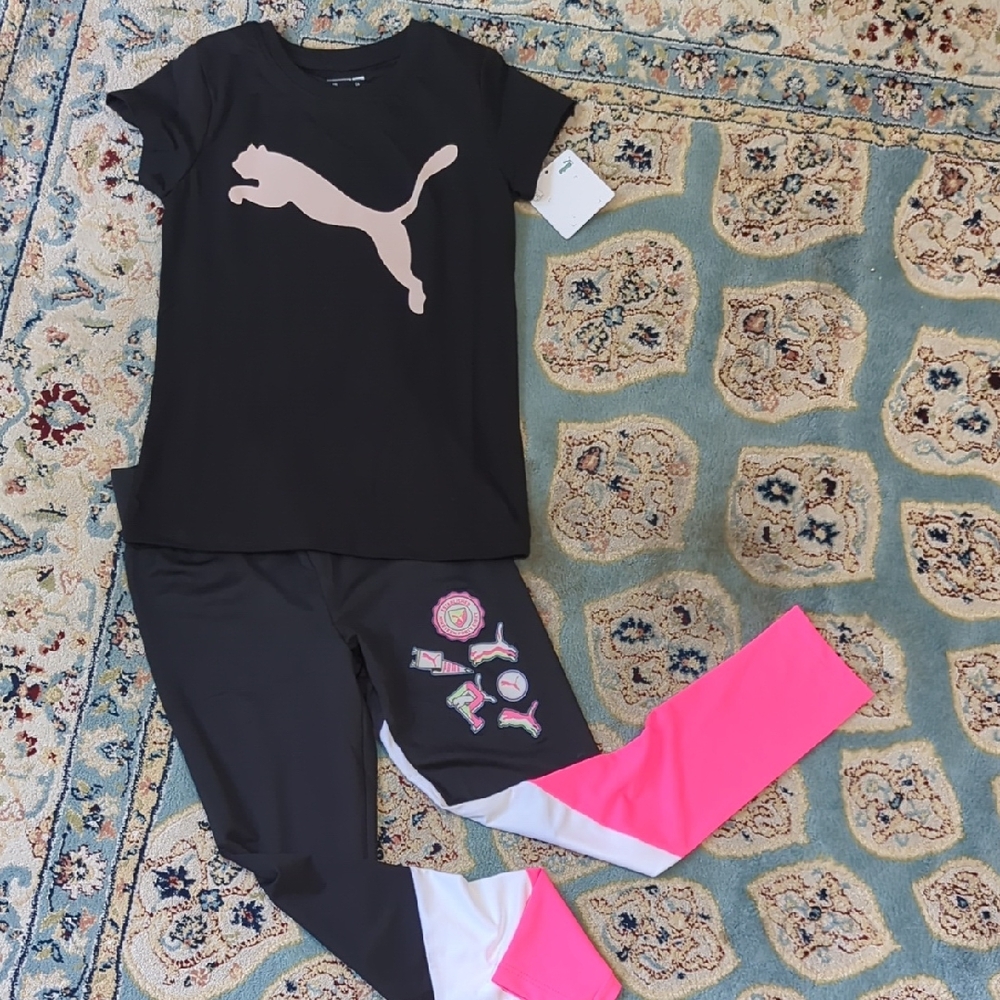 PUMA Kids Girls Leggings and T-shirt NWT See description for information on size